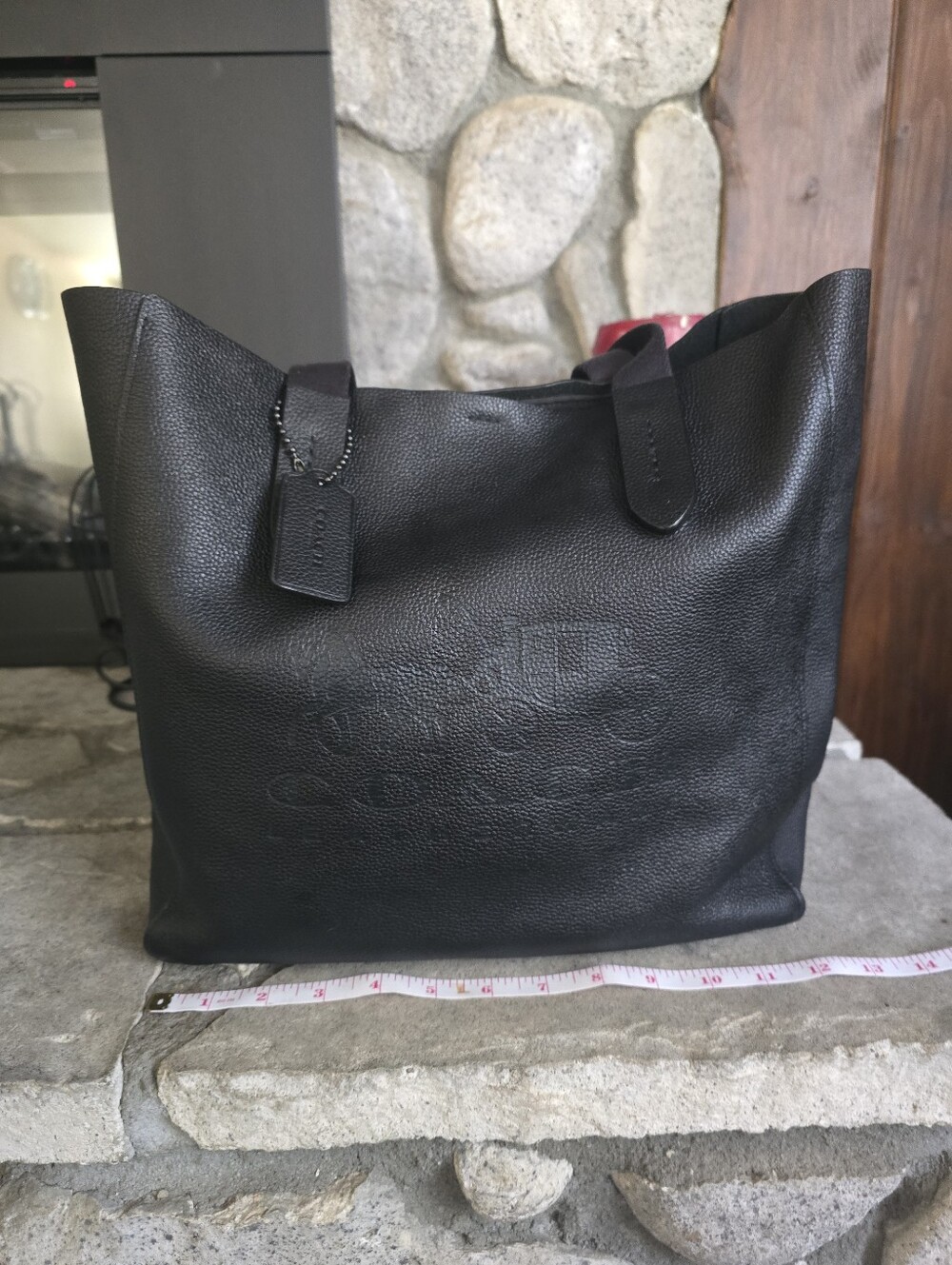COACH Horse Carriage Grove Tote Black Leather